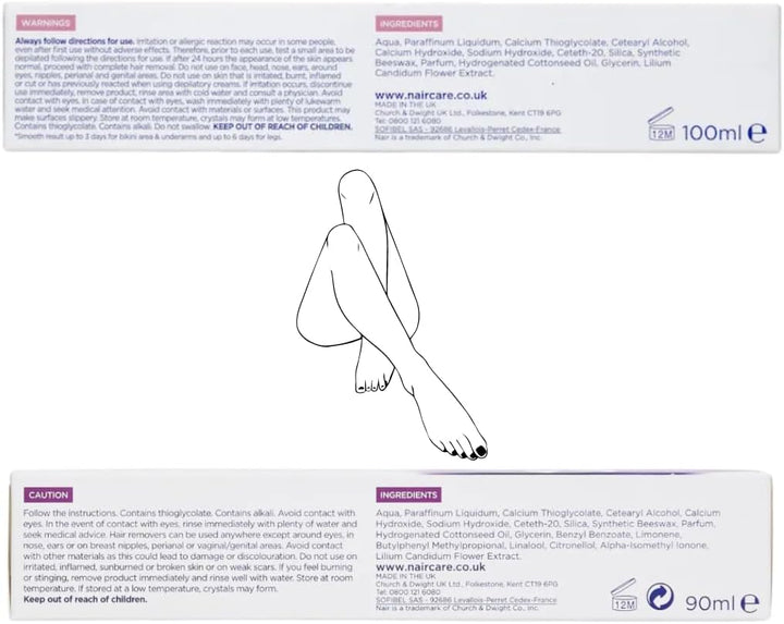 Nair Hair Removal Cream Bundle for Legs, Body, Bikini, and Underarms with  Depilatory Spatula Tool - Complete Hair Removal Solution for Smooth Skin