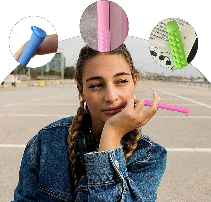 3 Pcs Chewable Breathers Sticks, Breath Strips with Aromatherapy Oil, Focus Clear Respiratory Function Homefor Commuters Students Professionals