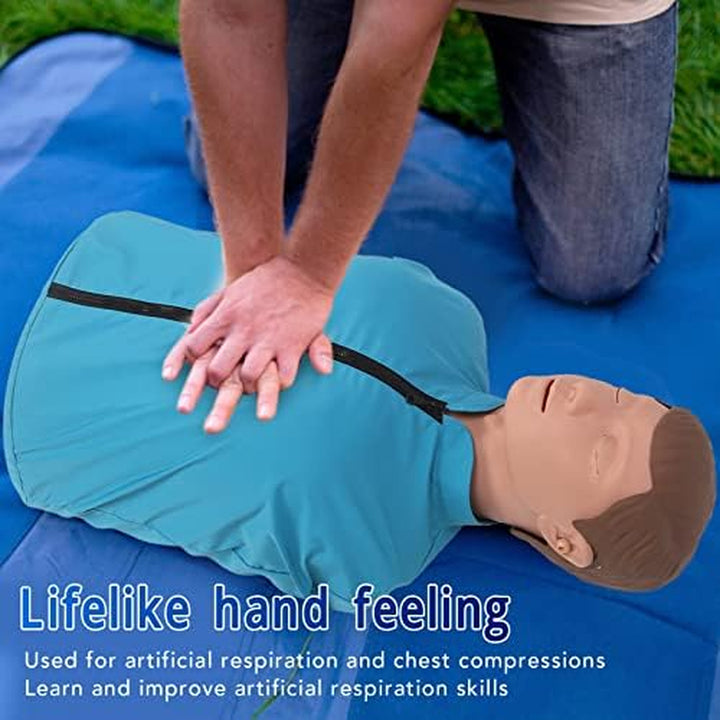 Cardiopulmonary Resuscitation Training Mannequin Rubber Half Body Artificial Respiration Human Model for First Aid Training Patient Education Teaching