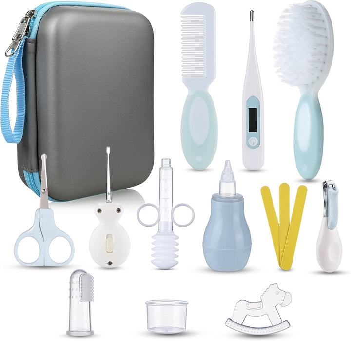 Baby Health Care Kit - Baby Grooming Kit Newborn Baby Care Accessories, 15PCS Safety Cutter Nail Care Set, Nursery Baby Care Kit for Infants Newborns (Blue)