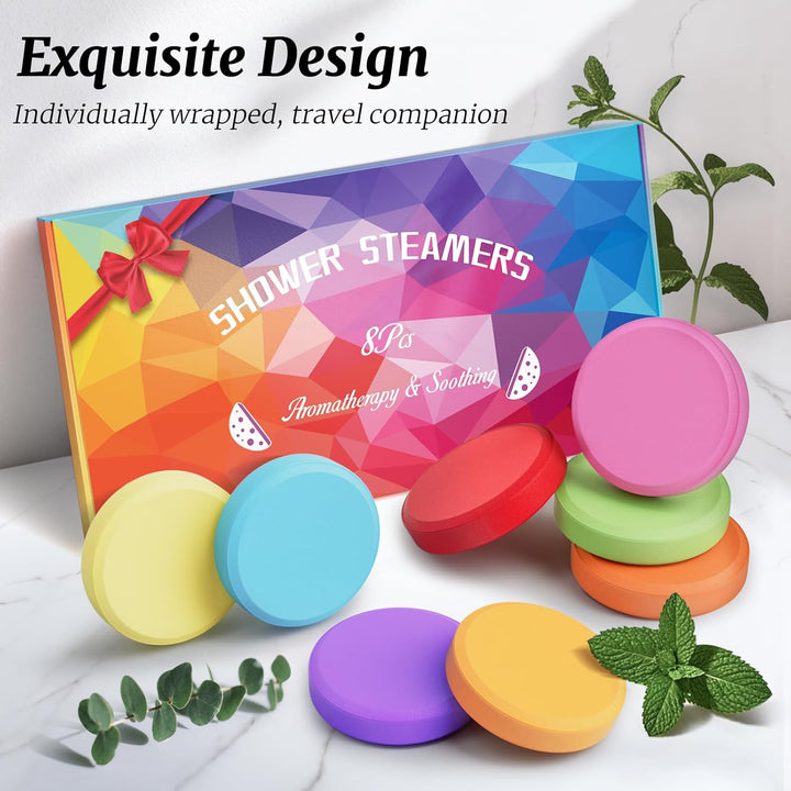 Birthday Gifts for Women:  8 Pcs Shower Steamers Aromatherapy Bath Bombs SPA Self Care, Small Relaxation Friendship Thank You Gifts for Women Men Mum, Advent Calendar Christmas Stocking Fillers