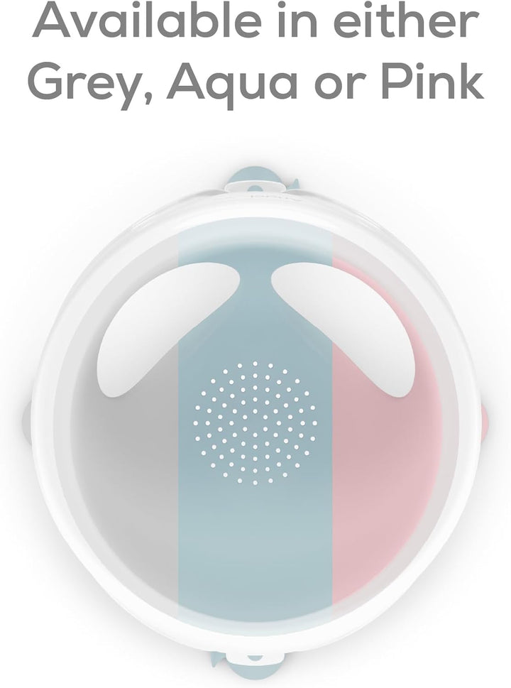 - Baby Bath Seat - Soft Touch Support - Water Level Indicator - Fixation by Suction Cups - Grey