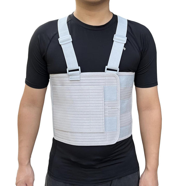 Rib Injury Chest Binder Brace for Cracked Ribs - Elastic Rib Support Belt for Men and Women - Chest Compression Wrap for Bruised, Fractured or Dislocated Ribs Protection (X-Large ( Fits 49” - 59” ))