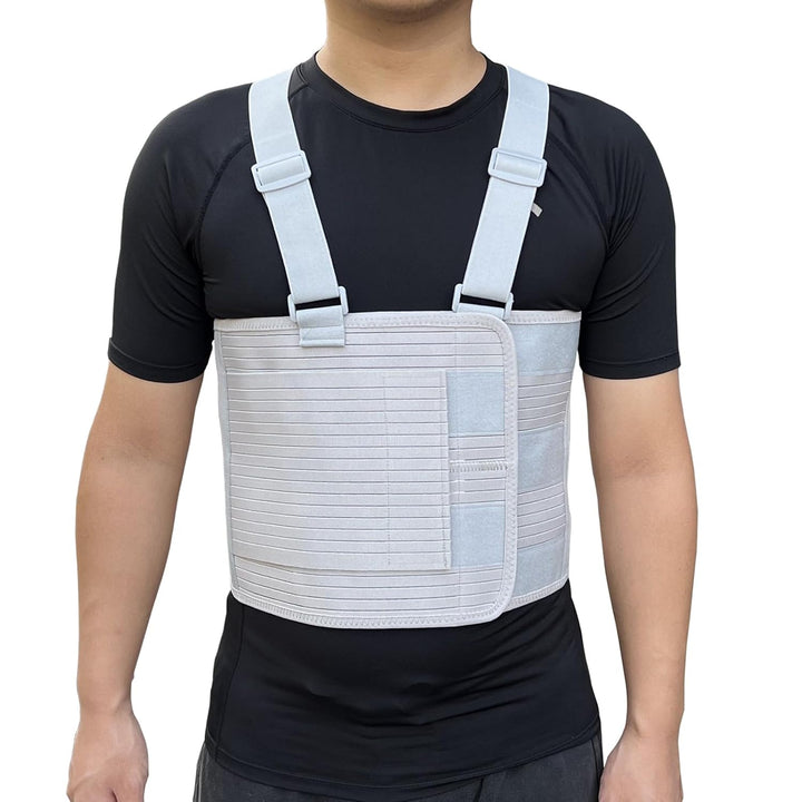 Rib Injury Chest Binder Brace for Cracked Ribs - Elastic Rib Support Belt for Men and Women - Chest Compression Wrap for Bruised, Fractured or Dislocated Ribs Protection (X-Large ( Fits 49” - 59” ))