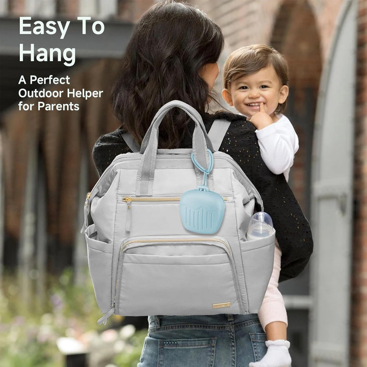 2Pcs Silicone Dummy Case, Universal Pacifier Holder Storage Box, Bpa-Free Pacifier Holder Storage Box, Easy to Clean Portable Baby Pacifier Case Snoother Pods for Travel, Home (Blue+Green)