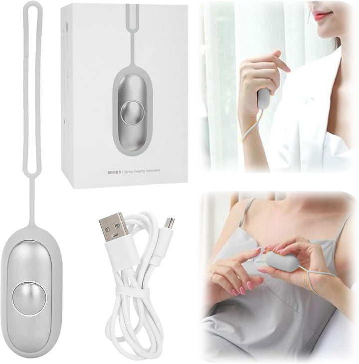 Sleep Aid Device, Anxiety Relief for Adults USB Rechargeable Microcurrent Calm Palm Sleep Instrumen, Portable Sleep Aids for Insomnia Relief, Relieve Anxiety and Stress(Silver)