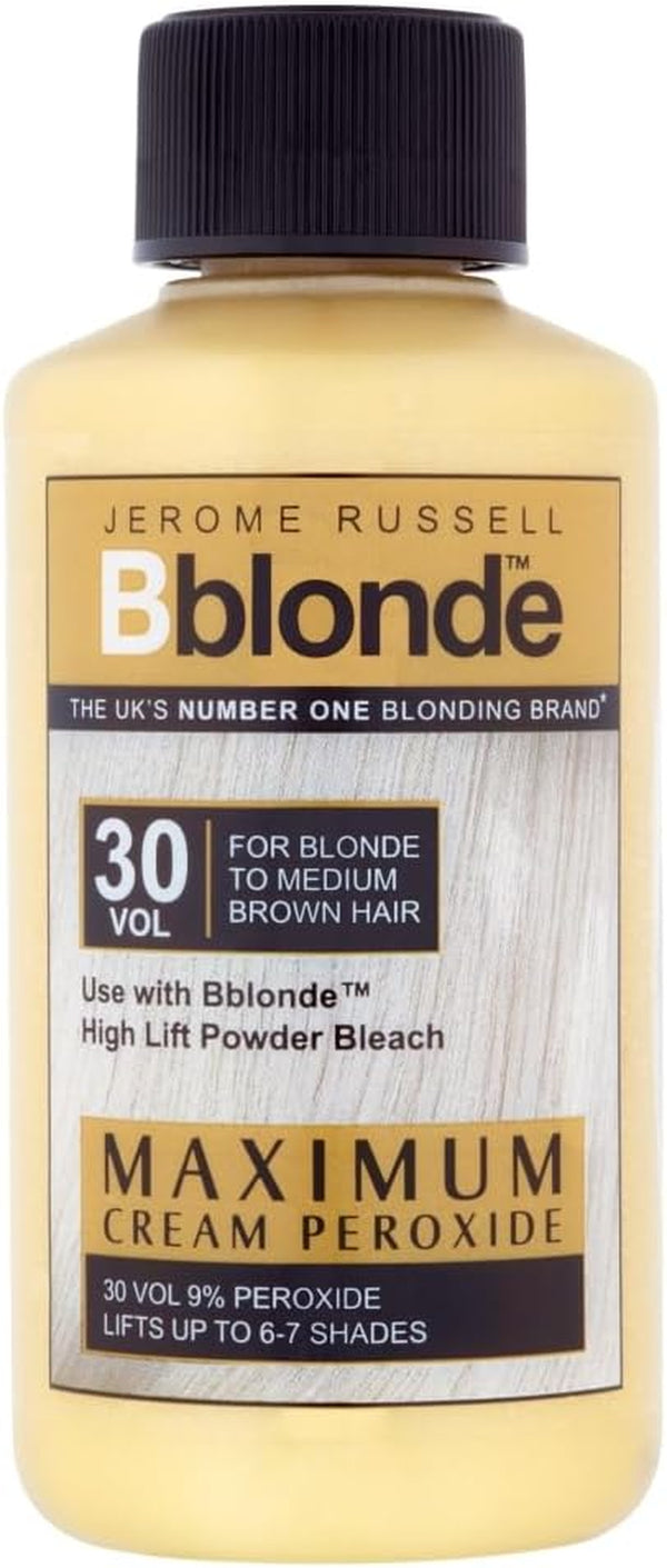 Bblonde Maximum Lift Cream Peroxide 30 Vol - Permanent Blonde Hair Dye for Blonde to Medium Brown Hair Colour, Hair Bleach with 9% Peroxide & Avocado Oil, Lifts 6-7 Shades, 75Ml