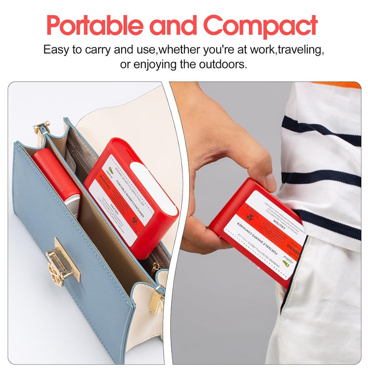 Small Portable Sharps Container for Insulin Needle Disposal | 3 Pack Travel-Friendly Sharps Box for Diabetics and Medical Sharps (3)