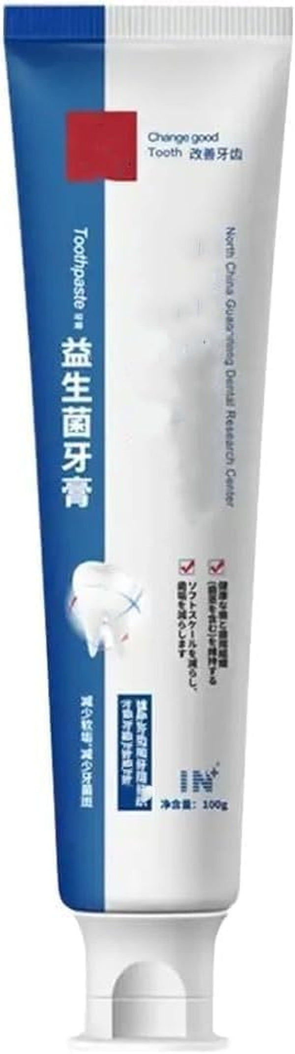 Probiotic Toothpaste, Probiotic Whitening Toothpaste, Protects Tooth Enamel, Freshens Breath, Fluoride-Free Formula, Removes Stains, Suitable for Adults and Children