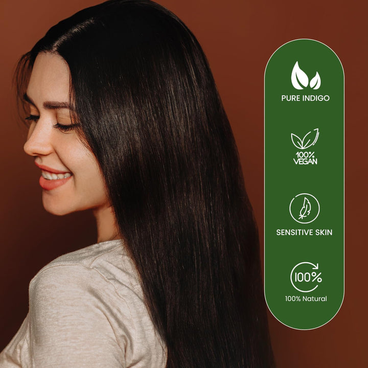 Henna Rich Black Hair Colour - 60G (6 X 10G Sachets), 100% Ammonia Free, for Vibrant Color, Shine, & Coverage (Packaging May Vary)