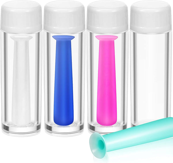 4 Pieces Silicone Contact Lens Inserter Daily Contact Remover Hard Lenses for Monthly Daily, Portable Travel Lens Remover Suction Holder for Meeting Outdoor Exercise