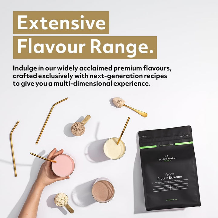 Protein Works - Vegan Protein Extreme, Added Vitamin Blend, Vegan Protein Powder, Plant Based Protein Shake, 28 Servings, Chocolate Silk, 1Kg