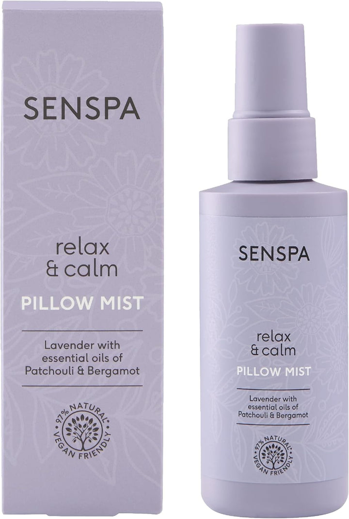 Relax & Calm Lavender Pillow Mist – Peaceful Sleep – Natural Stress Relief – Aromatherapy Spray – Calming Bedtime Scent/Vegan Pillow Spray for Nighttime Routine – 75Ml