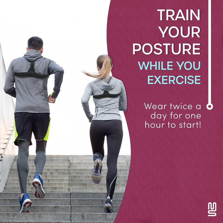 Back Brace Posture Corrector – Large, Upper Back Support Posture Brace for Men and Women - Unisex, Shoulder and Spine Support for Physical Therapy – Black