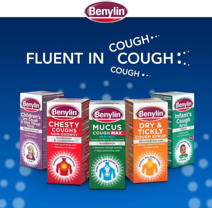 Mucus Cough Max Menthol Flavour, Helps to Clear Chest Mucus from Day 1, Cough Medicine for Adults, 100 Mg/5 Ml Oral Solution, 150 Ml