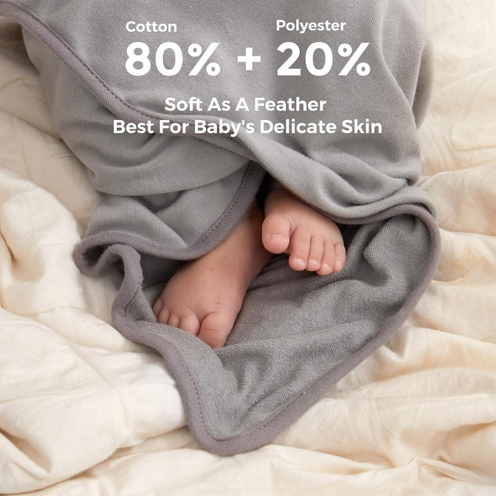 Hooded Baby Towel Set, 8-Piece Baby Bath Towel Set, 2Pcs Baby Towel and 6Pcs Baby Wash Cloth, Soft and Super Absorbent Baby Washcloths for Toddlers, Baby Shower Set Cute Elephant