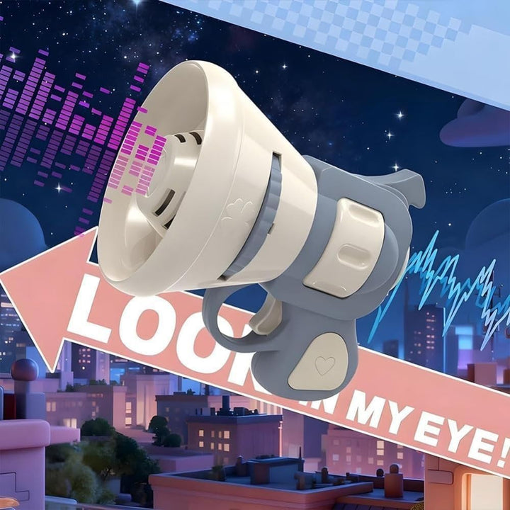 Hilarious Costume Projector & Voice Changer Speaker, Scream Voice Changer, Funny Transformation Projector Speaker, Audio Recording Function, Handheld Projectors Bag Charm (Blue)