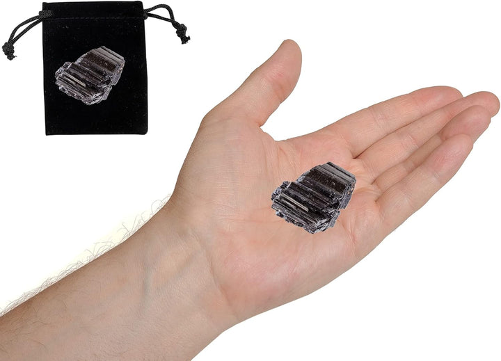 Black Tourmaline Raw Crystals, Large 1.25-2.0" Healing Crystals Natural Rough Stones Crystal for Tumbling, Cabbing, Fountain Rocks, Decoration, Polishing, Wire Wrapping, Wicca & Reiki