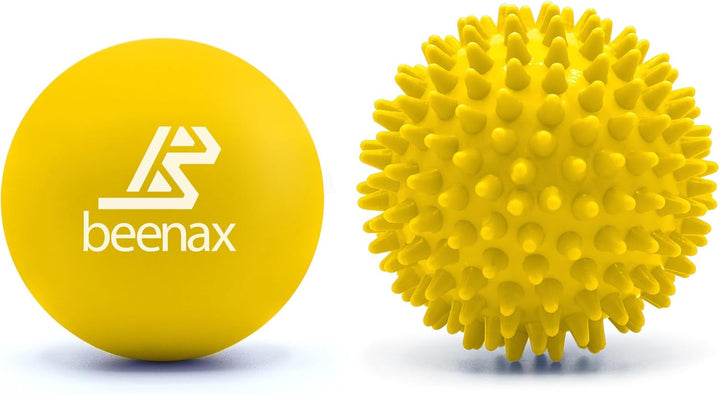 Lacrosse & Hard Spiky Massage Ball Set - Trigger Point, Myofascial Release, Plantar Fasciitis, Deep Tissue, Muscle Relief, Yoga, Pilates, Physio, Rehab - Relieve Stress and Relax Tight Muscle