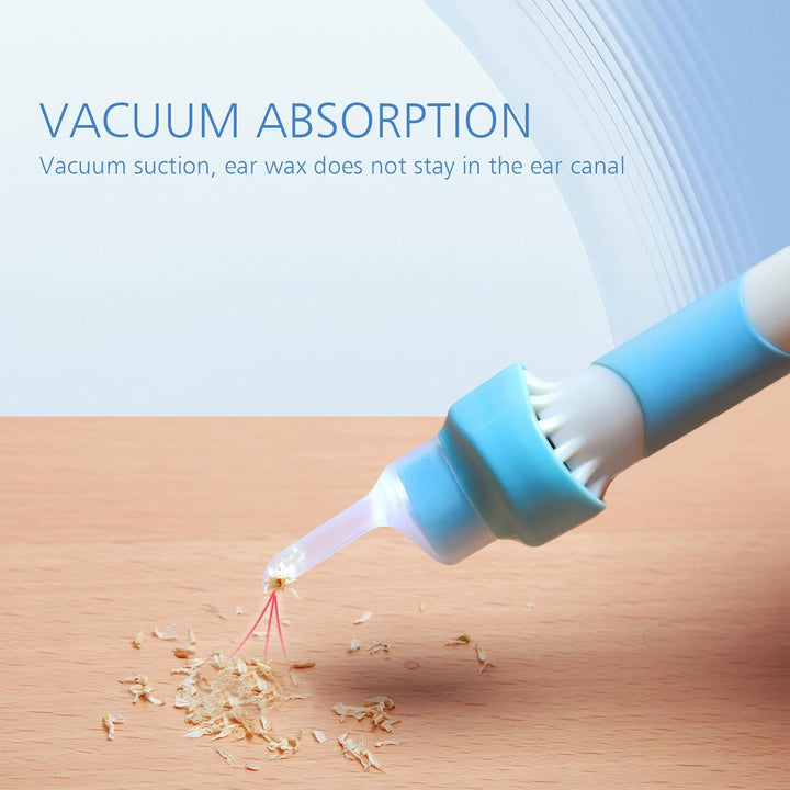 Earwax Remover, Electric Ear Wax Suction Remover, Electric Vacuum Ear Cleaner with Led Light,Ear Wax Removal Kit for Adults and Children,Includes 2 Silicone Replacement Heads,Built-In Battery