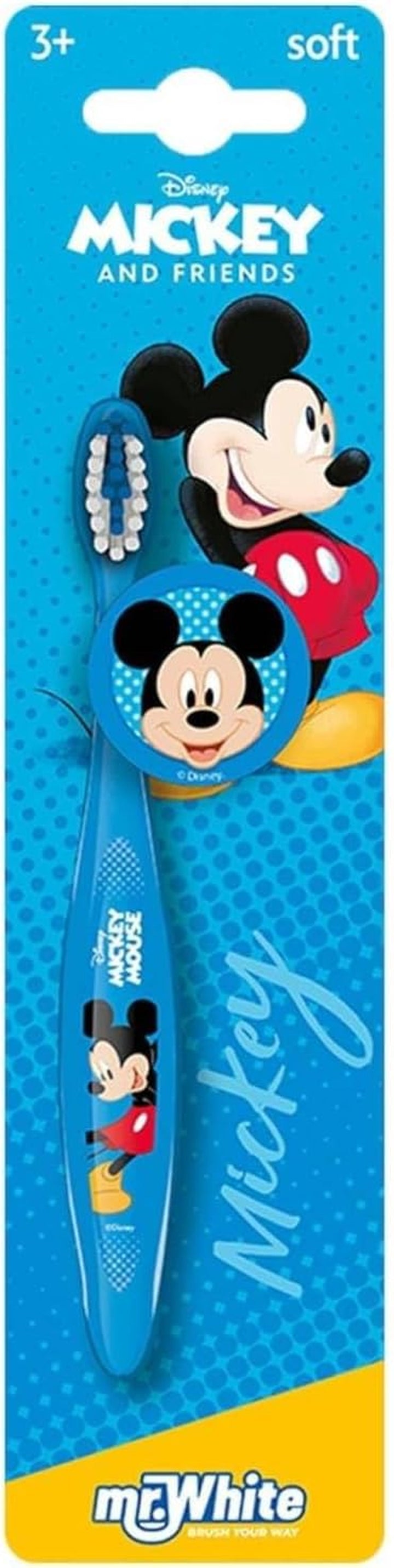 Disney Stitch Little Teeth Toothbrush for Kids with Soft Rounded Bristles, Comfortable Handle Grip and Protection Cap for Children Ages 3+