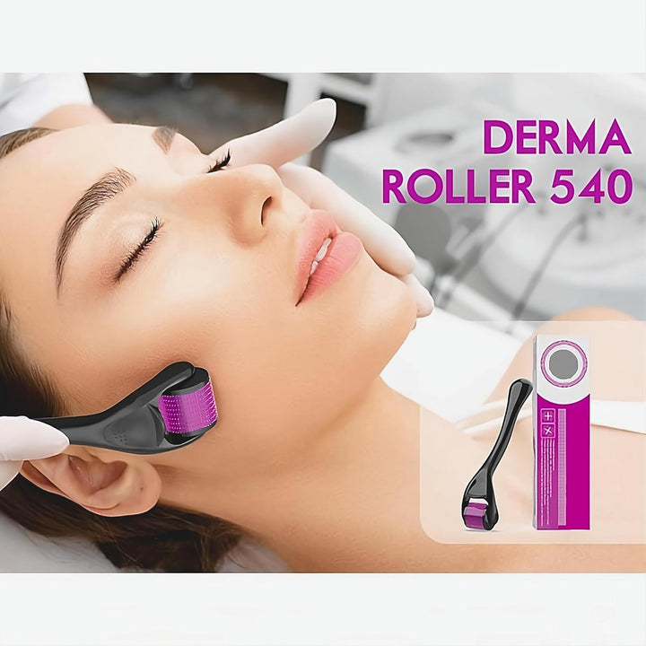 Derma Roller Hair Growth Men and Women, 540 Titanium Micro Needling Roller for Hair Growth, Beard Roller for Skin Care and Beard Growth,Universal with Carry Case (Derma 0.5Mm)