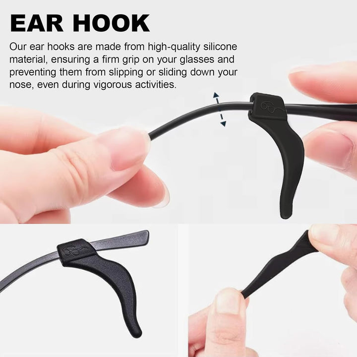 20 Pcs Silicone Ear Hooks, Silicone Glasses Ear Cushion Grip, anti Slip Eyeglass Ear Cushions, Glasses Ear Grips, Glasses Grips behind Ears,Glasses anti Slip,For Glasses, Sunglasses, Reading Glasses
