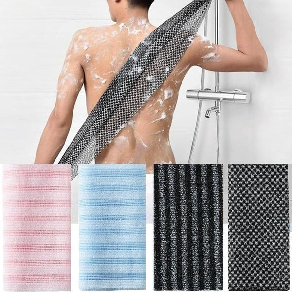 Japanese Bath Towel Nylon Rubbing Washcloth Bathroom Accessories Body Skin Remover Tools (1-Black)