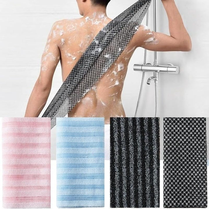 Japanese Bath Towel Nylon Rubbing Washcloth Bathroom Accessories Body Skin Remover Tools (1-Black)