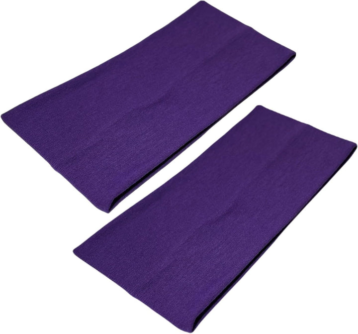 Extra Wide Headbands 11Cm Plain Stretchy Kylie Head Band 2 Pack Unisex Bandeau Headbands for Women & Men Soft Hairbands Yoga Bandana Headband (Black)