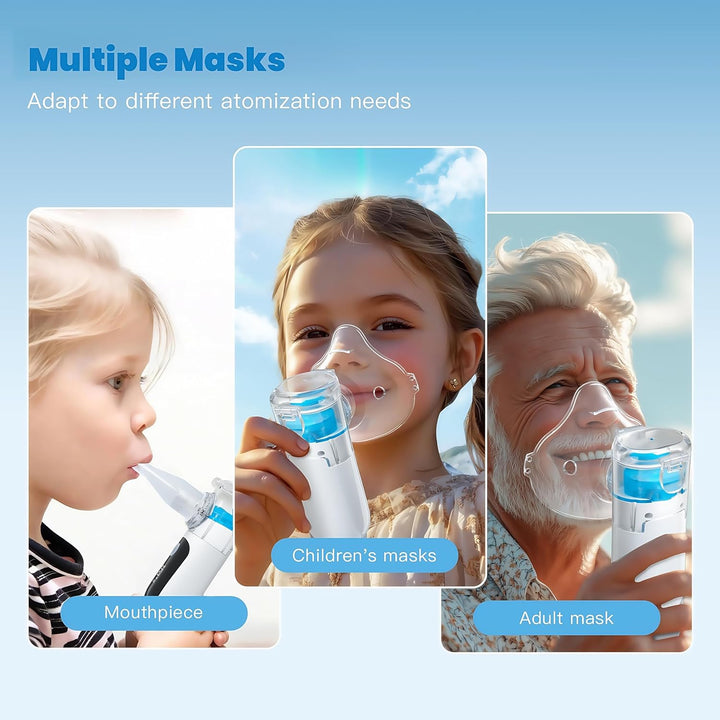 Portable Nebulizer Machine for Adults & Kids - Rechargeable Handheld Spray Inhaler, Easy to Use & Clean, Compact for Home & Travel