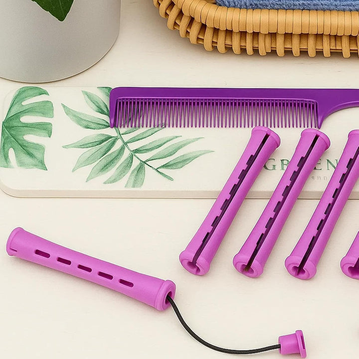 71 Pcs Perm Kit with 30 Pcs Perm Rods, 40 Pcs Papers and 1 Steel Rat Tail Comb for Short Hair for Home Hair Styling, DIY Perming Kit for Women