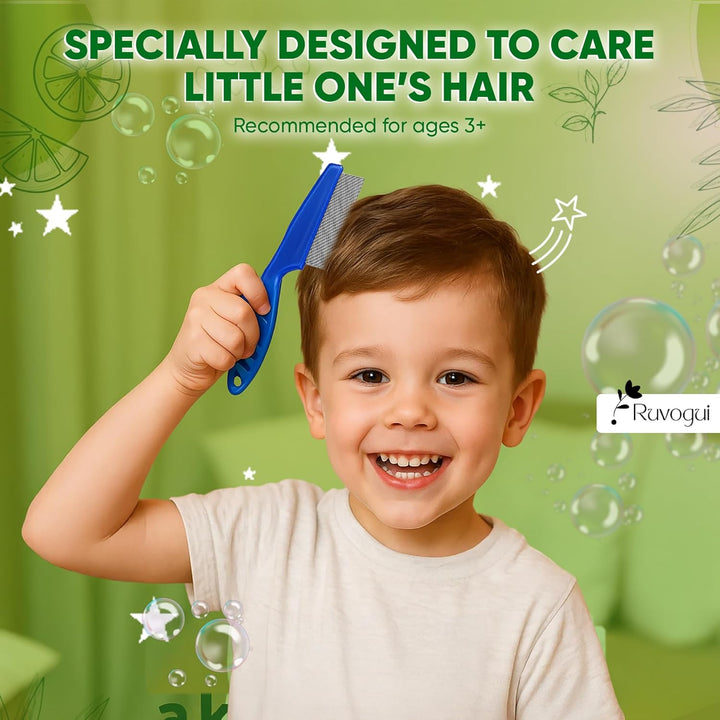 Head Lice Treatment for Kids Bundled with Nit Shampoo, Head Lice Repellent Spray, Kids Detangler Spray, Nit Comb & Flea Comb – Gentle & Effective Nit Treatment. Kills Headlice and Eggs.
