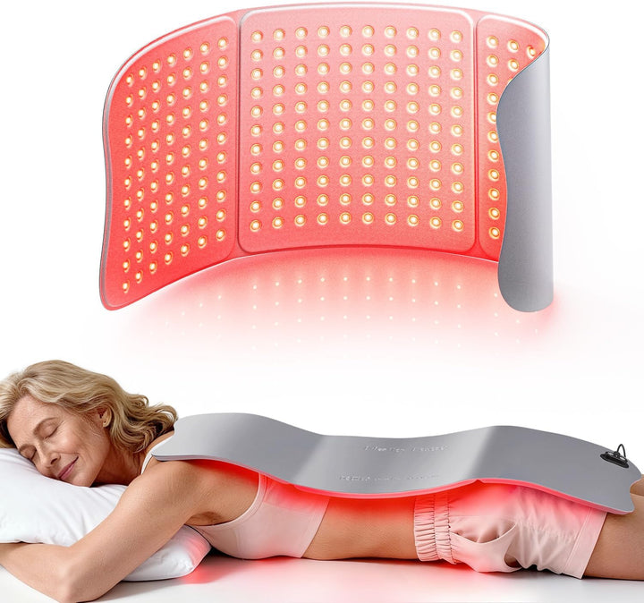 Large Red Light Therapy Mat for Body, 76 X 30 Cm Trichip™ Technology near Infrared Light Therapy Mat, 36W Red Light Pad with Timer for Muscle Pain Relief, 660Nm & 850Nm(Gray)