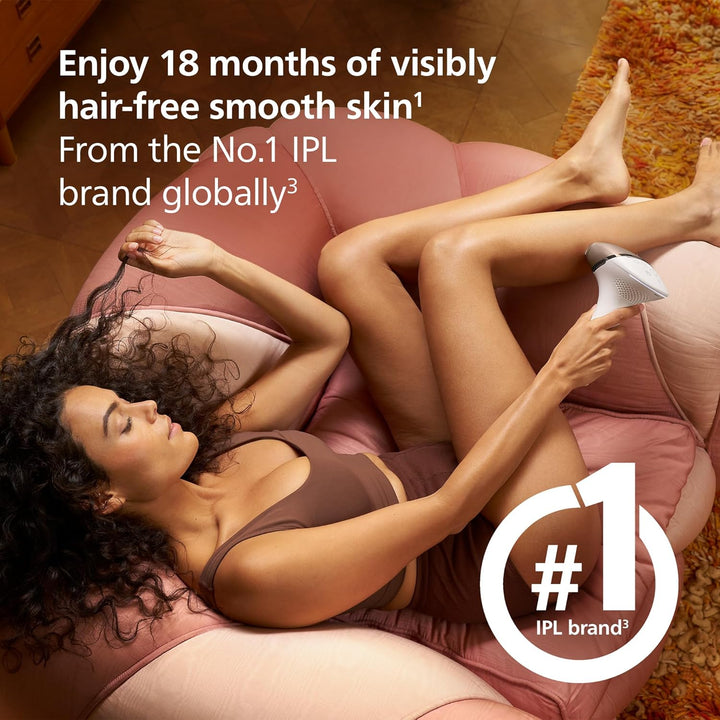 Lumea 8000 Series IPL Hair Removal Device - Laser Hair Removal Alternative, Senseiq Technology, 4 Attachments for Body, Face, Bikini and Underarms, Satin Compact Pen Trimmer, Model BRI949/00