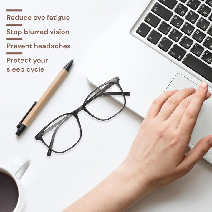 Ultralight Blue Light Glasses for Women - 99% Protection Computer Glasses for All Day Comfort - anti UV Glare & Eyestrain