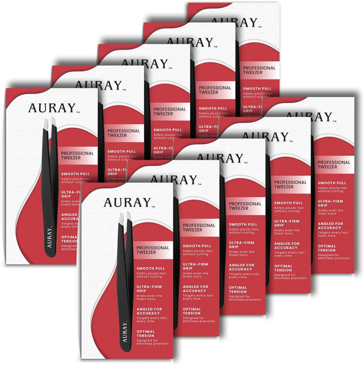 Eyebrow Tweezers Women Facial Hair, Stainless Steel Facial Hair Removal Precision Tweezer for Men & Women in Black, Slanted Tip Eyebrow Plucker for Easy Plucking, Professional Tweezers by