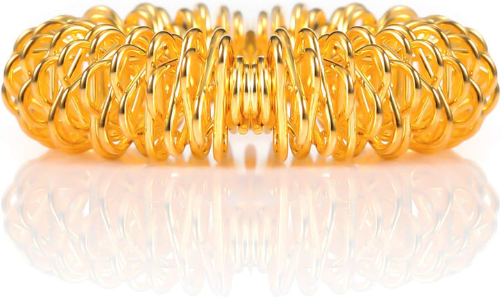 30 Pieces Acupressure Rings Spiky Sensory Rings for Fingers Stress Relief Fidget Sensory Massager for Teens Adults (Red, Blue, Green, Gold, Silver)