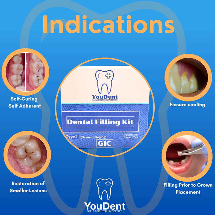 Tooth Filling Repair Kit | Tooth Repair Kit | Dental Repair Kit | Glass Ionomer | Filling Kit for Teeth | Dentist Tools, Dental Glue, Dental Filling | Glass Repair