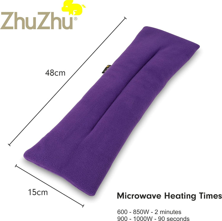 Lavender Body Wrap Wheat Bags Microwavable - Microwave Heat Pad for Joint & Muscle Pain Relief, Neck and Shoulder Pain, Menstrual Pain, Stress - Reusable Hot & Cold Heat Pack - Purple Fleece