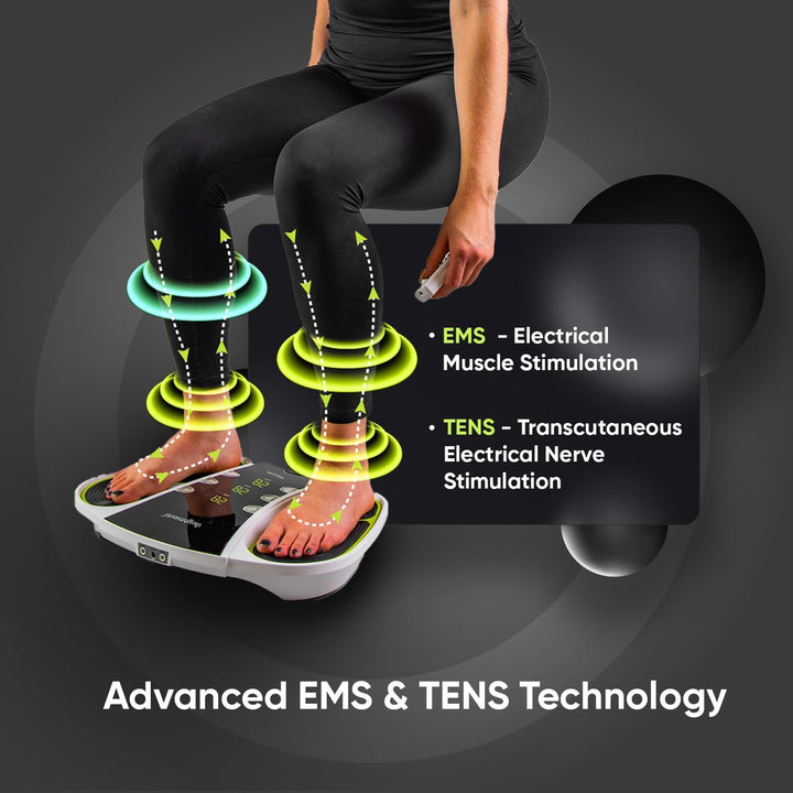 Circulator - Foot Circulation Machine with 99 Intensity Levels - EMS & TENS Foot Massager with Travel Bag, Remote Control & Electrode Pads - Easy to Use, Lightweight & Modern Design