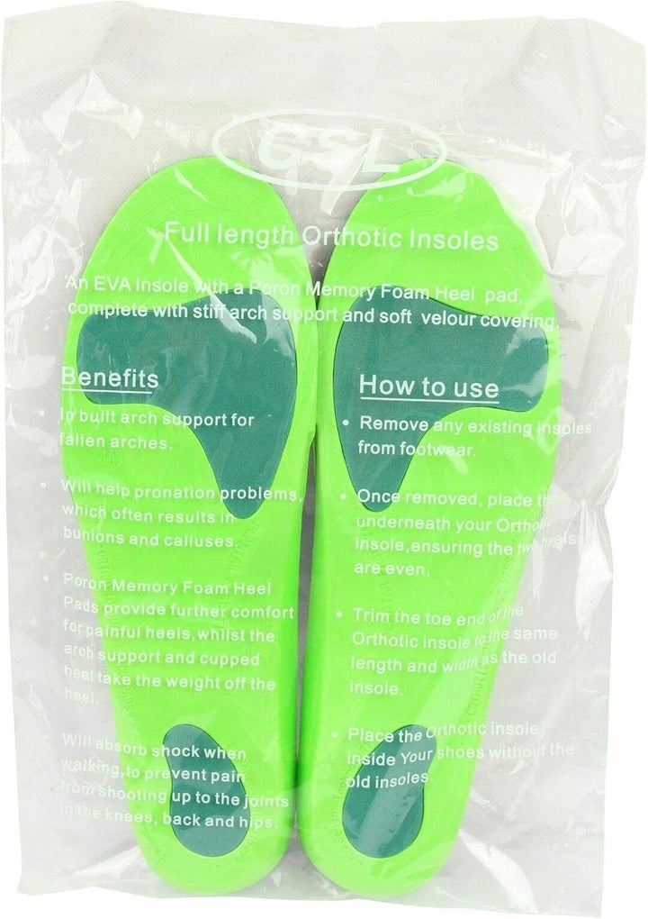 Plantar Fasciitis Orthotic Insoles Arch Support Shoe Boot Inserts Women Men Insole Flat Feet Insert