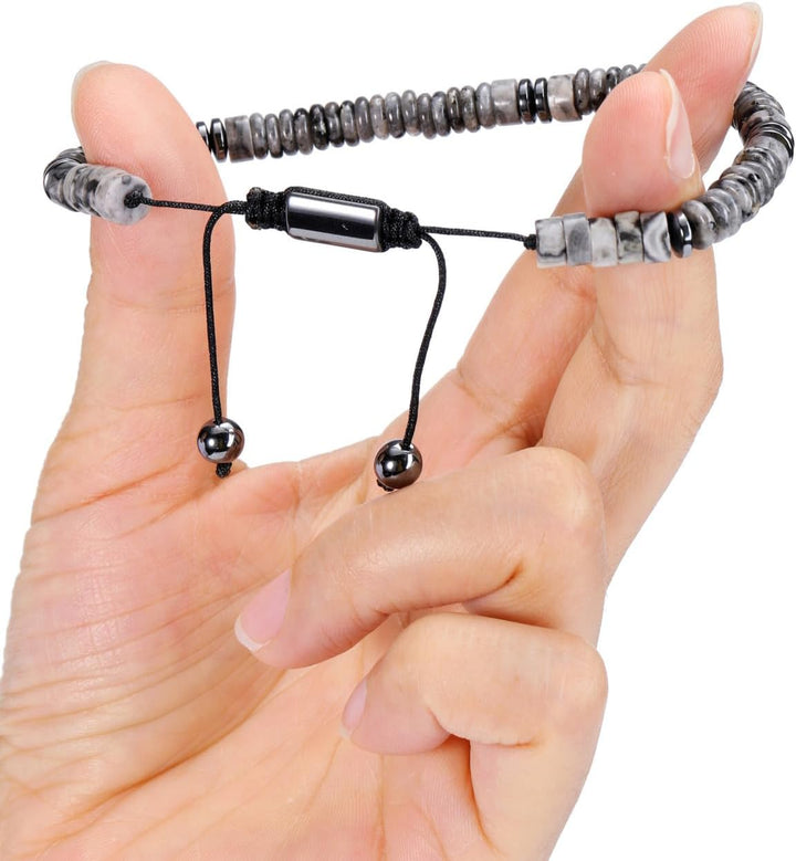 Healing Crystals Bracelet Adjustable Natural Crystal Stone Bracelets for Men and Women