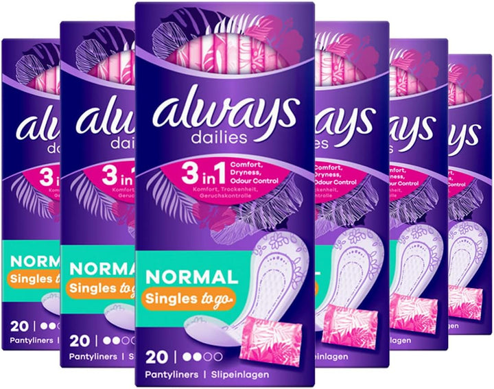 Daily Fresh Normal Panty Liners 54 Liners, Odour Lock, Feel Nothing but Fresh & Protected, Pack of 4