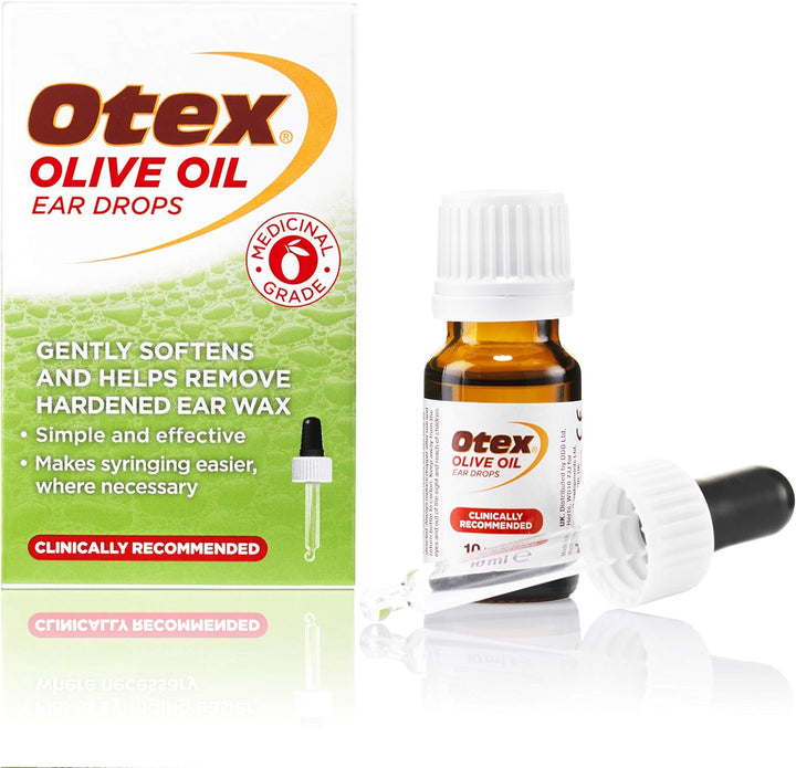 Olive Oil Ear Drops for Natural, Gentle Removal of Excessive, Hardened Ear Wax. Bottle with Dropper Applicator, 10 Ml (Pack of 1)