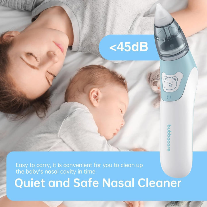 Nasal Aspirator, 2 in 1 Baby Nasal Aspirator & Ear Wax Remover, Electric Baby Nose Cleaner with 4 Silicone Nozzles for Newborns, Toddlers