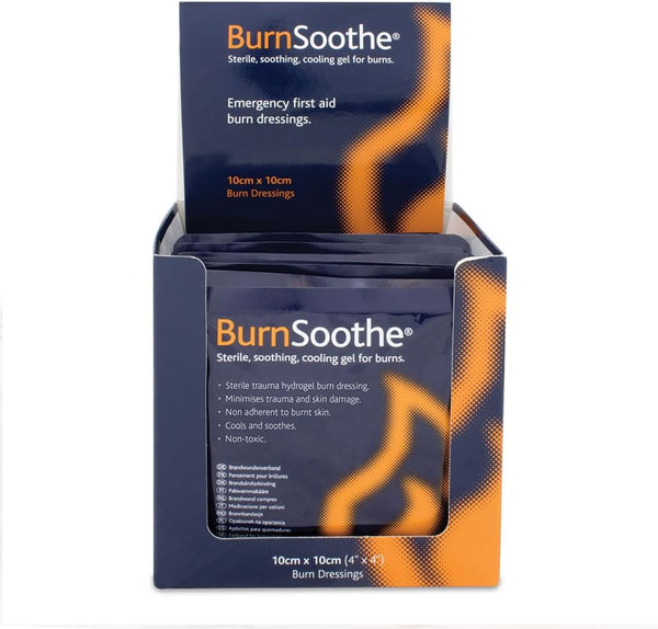 Cooling Gel Immediate Dressing for Burns in First Aid Sterile Burns Soothing, Non-Adherent, Non-Toxic, Minimize Trauma and Skin Damage, 10 Cm X 10 Cm, (Pack of 10)