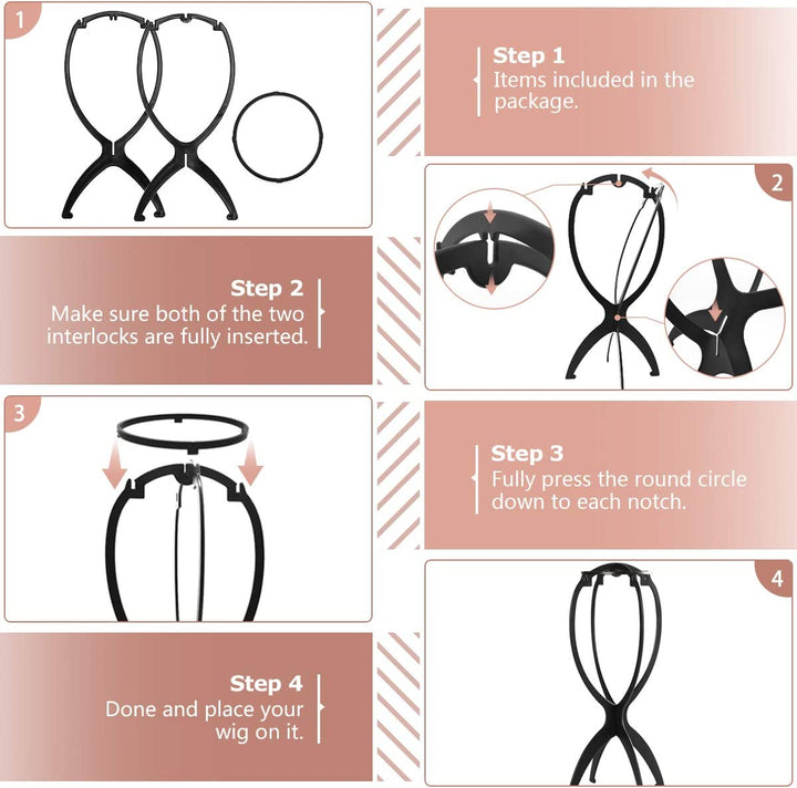 Short Wig Stand, Wig Head for Short Hair, Display Stands, 2 Pack