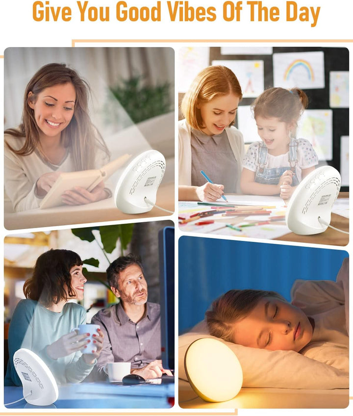 SAD Lamp,  10,000 Lux Light Therapy Lamp with 3 Color Modes, 4 Timer Settings, 5 Brightness Levels & Stepless Dimming, Full Uv-Free Natural Sunlight Lamp, Portable Daylight Lamp for Home/Office