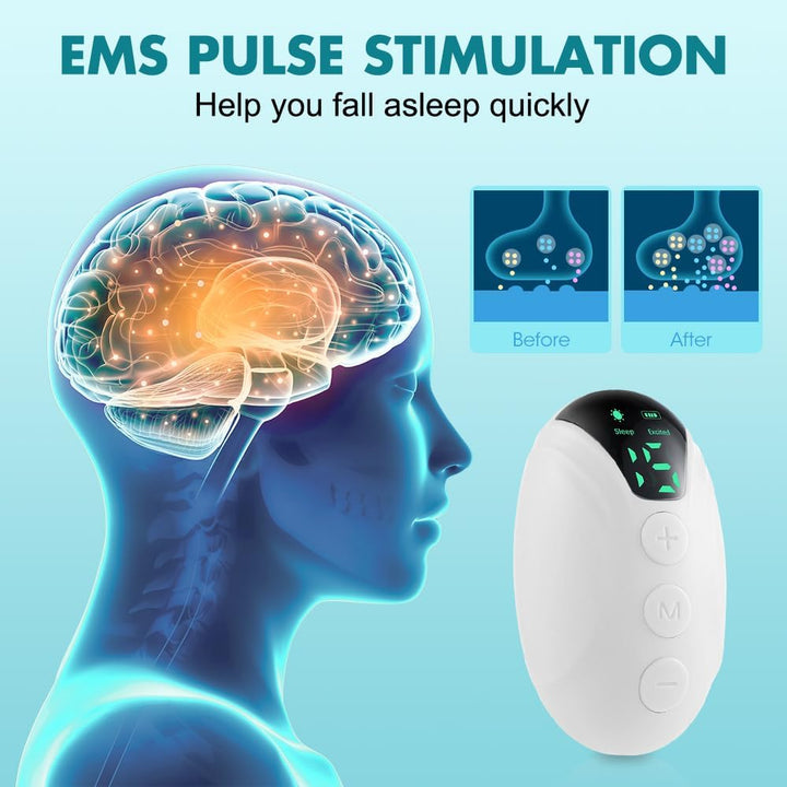 Sleep Aid Device, USB Rechargeable Handheld Sleep Aids for Adults Kids with 15 Gears and 2 Modes, Calm Carry Sleep Aid for Relieving Anxiety & Improving Deep Sleep (White)